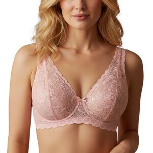 34B Vintage Bestform Pale Pink Lace Underwire Bra Style 6328